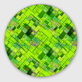 Коврик для мышки круглый с принтом Ярко-зеленый абстрактный узор в Санкт-Петербурге, резина и полиэстер | круглая форма, изображение наносится на всю лицевую часть | абстрактный | геометрический | детский | зеленый неоновый | креативный | модный | молодежный | неоновый | яркий зеленый