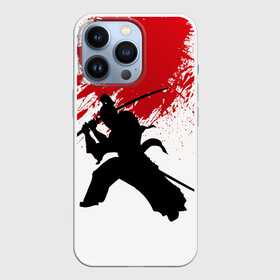 Чехол для iPhone 13 Pro с принтом УДАР НИНДЗЯ в Санкт-Петербурге,  |  | blood | japan | ninja | samurai | брызги | катана | кимоно | костюм | кровь | меч | ниндзя | рана | самурай | япония