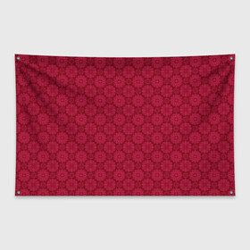 Флаг-баннер с принтом Красный ажурный орнамент  в Санкт-Петербурге, 100% полиэстер | размер 67 х 109 см, плотность ткани — 95 г/м2; по краям флага есть четыре люверса для крепления | ажурный | восточный | детский | женский | красный | однотонный | орнамент