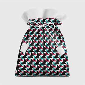 Подарочный 3D мешок с принтом Красно-черный абстрактный узор в Санкт-Петербурге, 100% полиэстер | Размер: 29*39 см | Тематика изображения на принте: абстрактный | геометрические фигуры | модный | молодежный | ртеугольники | современный
