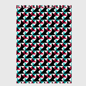 Скетчбук с принтом Красно-черный абстрактный узор в Санкт-Петербурге, 100% бумага
 | 48 листов, плотность листов — 100 г/м2, плотность картонной обложки — 250 г/м2. Листы скреплены сверху удобной пружинной спиралью | абстрактный | геометрические фигуры | модный | молодежный | ртеугольники | современный