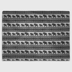 Плед 3D с принтом Черно-белый узор слоны в Санкт-Петербурге, 100% полиэстер | закругленные углы, все края обработаны. Ткань не мнется и не растягивается | африканский | монохромный узор | орнамент | полосы | серый | серый и черный | слоны | этнический