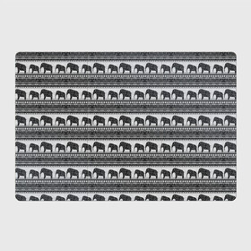 Магнитный плакат 3Х2 с принтом Черно-белый узор слоны в Санкт-Петербурге, Полимерный материал с магнитным слоем | 6 деталей размером 9*9 см | Тематика изображения на принте: африканский | монохромный узор | орнамент | полосы | серый | серый и черный | слоны | этнический