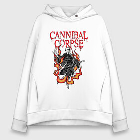 Женское худи Oversize хлопок с принтом Cannibal Corpse | Труп Каннибала (Z) в Санкт-Петербурге, френч-терри — 70% хлопок, 30% полиэстер. Мягкий теплый начес внутри —100% хлопок | боковые карманы, эластичные манжеты и нижняя кромка, капюшон на магнитной кнопке | cannibal | cannibal corpse | corpse | death metal | deathgrind | алекс уэбстер | брутальный дэт метал | дэт метал | дэтграйнд | пол мазуркевич | роб барретт | труп каннибала