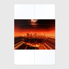 Магнитный плакат 2Х3 с принтом Закат в Нью Йорке в Санкт-Петербурге, Полимерный материал с магнитным слоем | 6 деталей размером 9*9 см | Тематика изображения на принте: город | закат | красный | луна | мегаполис | месяц | нью йорк | яркий