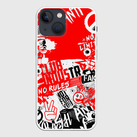 Чехол для iPhone 13 mini с принтом Crazy в Санкт-Петербурге,  |  | брызги | граффити | капли | картинки | надписи | смайлы | эмодзи