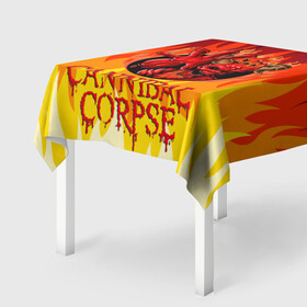 Скатерть 3D с принтом Cannibal Corpse | Труп Канниба в Санкт-Петербурге, 100% полиэстер (ткань не мнется и не растягивается) | Размер: 150*150 см | cannibal | cannibal corpse | corpse | death metal | deathgrind | алекс уэбстер | брутальный дэт метал | дэт метал | дэтграйнд | пол мазуркевич | роб барретт | труп каннибала