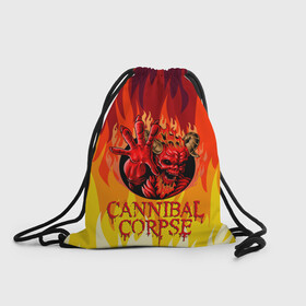 Рюкзак-мешок 3D с принтом Cannibal Corpse | Труп Канниба в Санкт-Петербурге, 100% полиэстер | плотность ткани — 200 г/м2, размер — 35 х 45 см; лямки — толстые шнурки, застежка на шнуровке, без карманов и подкладки | cannibal | cannibal corpse | corpse | death metal | deathgrind | алекс уэбстер | брутальный дэт метал | дэт метал | дэтграйнд | пол мазуркевич | роб барретт | труп каннибала