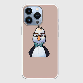 Чехол для iPhone 13 Pro с принтом Умная птица в Санкт-Петербурге,  |  | bird | brain | scientist | голубь | мозг | очки | пингвин | птица | учёный