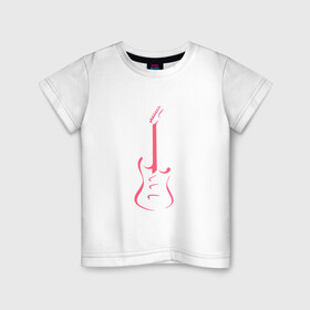 Детская футболка хлопок с принтом Акстар Гитара в Санкт-Петербурге, 100% хлопок | круглый вырез горловины, полуприлегающий силуэт, длина до линии бедер | гитара | класика | минимализм | музыка | поп арт | струны.