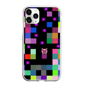 Чехол для iPhone 11 Pro матовый с принтом Arcade Pig в Санкт-Петербурге, Силикон |  | аркада | аркадная игра | мозайка из пикселей | разноцветные квадраты | свинка | свинья на кубе | цифровые кубики