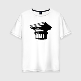 Женская футболка хлопок Oversize с принтом Рисунок капители в Санкт-Петербурге, 100% хлопок | свободный крой, круглый ворот, спущенный рукав, длина до линии бедер
 | архитектура | графика | деталь | капитель | рисунок | чб