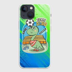 Чехол для iPhone 13 mini с принтом Динозаврик футболист в Санкт-Петербурге,  |  | soccer | дино | динозавр | динозаврик | мячик | футбол