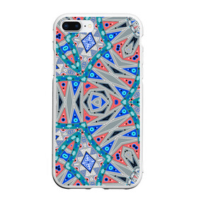 Чехол для iPhone 7Plus/8 Plus матовый с принтом Серо-синий абстрактный узор  в Санкт-Петербурге, Силикон | Область печати: задняя сторона чехла, без боковых панелей | абстрактный | асимметричный | креативный | молодежный | серый | синий | современный