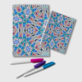 Блокнот с принтом Серо-синий абстрактный узор  в Санкт-Петербурге, 100% бумага | 48 листов, плотность листов — 60 г/м2, плотность картонной обложки — 250 г/м2. Листы скреплены удобной пружинной спиралью. Цвет линий — светло-серый
 | Тематика изображения на принте: абстрактный | асимметричный | креативный | молодежный | серый | синий | современный