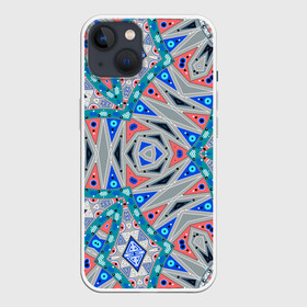Чехол для iPhone 13 с принтом Серо синий абстрактный узор в Санкт-Петербурге,  |  | Тематика изображения на принте: абстрактный | асимметричный | креативный | молодежный | серый | синий | современный