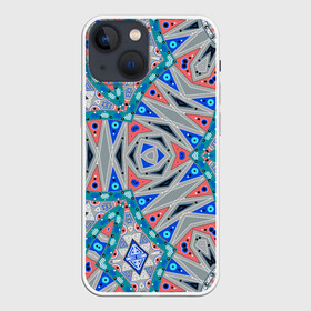 Чехол для iPhone 13 mini с принтом Серо синий абстрактный узор в Санкт-Петербурге,  |  | абстрактный | асимметричный | креативный | молодежный | серый | синий | современный