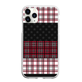 Чехол для iPhone 11 Pro Max матовый с принтом Комбинированный красно-серый  в Санкт-Петербурге, Силикон |  | клетка | комбинированный | красный и черный | креативный | плед | полосы | узор в клетку | шотландка