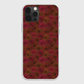 Чехол для iPhone 12 Pro с принтом Цветочный коричневый ретро в Санкт-Петербурге, силикон | область печати: задняя сторона чехла, без боковых панелей | абстрактный | в горошек | коричневый | модный | ретро | цветочный узор | цветы