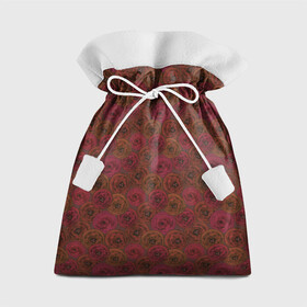 Подарочный 3D мешок с принтом Цветочный коричневый ретро в Санкт-Петербурге, 100% полиэстер | Размер: 29*39 см | Тематика изображения на принте: абстрактный | в горошек | коричневый | модный | ретро | цветочный узор | цветы
