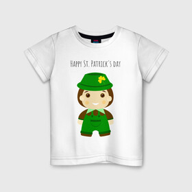 Детская футболка хлопок с принтом С Днем Святого Патрика в Санкт-Петербурге, 100% хлопок | круглый вырез горловины, полуприлегающий силуэт, длина до линии бедер | зеленый | ирландия | мальчик | патрик | праздник