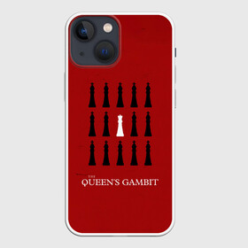 Чехол для iPhone 13 mini с принтом Белая королева в Санкт-Петербурге,  |  | chess | serial | the queens gambit | аня тейлор джой | сериал | сериалы | ход королевы | шахматы | элизабет хармон