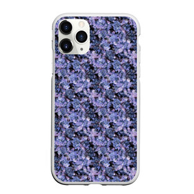 Чехол для iPhone 11 Pro матовый с принтом Сине-фиолетовый цветочный узор в Санкт-Петербурге, Силикон |  | однотонный | ретро | синие цветы | темный узор | цветочный узор | цветы