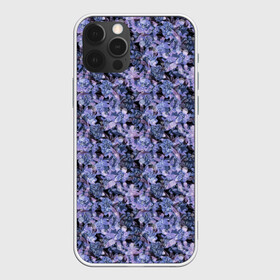Чехол для iPhone 12 Pro Max с принтом Сине-фиолетовый цветочный узор в Санкт-Петербурге, Силикон |  | однотонный | ретро | синие цветы | темный узор | цветочный узор | цветы
