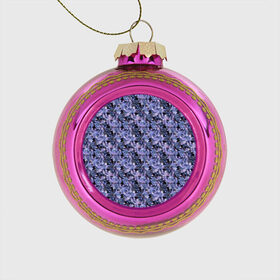 Стеклянный ёлочный шар с принтом Сине-фиолетовый цветочный узор в Санкт-Петербурге, Стекло | Диаметр: 80 мм | однотонный | ретро | синие цветы | темный узор | цветочный узор | цветы