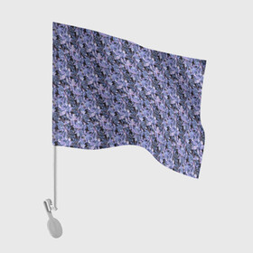 Флаг для автомобиля с принтом Сине-фиолетовый цветочный узор в Санкт-Петербурге, 100% полиэстер | Размер: 30*21 см | однотонный | ретро | синие цветы | темный узор | цветочный узор | цветы