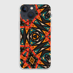 Чехол для iPhone 13 mini с принтом Абстрактный арабский узор в Санкт-Петербурге,  |  | абстрактный | арабский | восточный | геометрические фигуры | заплатки | коричневый | оранжевый | орнамент | пэчворк | современный