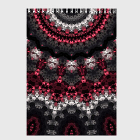 Скетчбук с принтом Красно-черный мозаичный узор  в Санкт-Петербурге, 100% бумага
 | 48 листов, плотность листов — 100 г/м2, плотность картонной обложки — 250 г/м2. Листы скреплены сверху удобной пружинной спиралью | Тематика изображения на принте: абстрактный | восточный орнамент | калейдоскоп | красный и черный | креативный | модный | мозаика | орнамент | популярный | современный