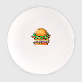 Тарелка с принтом Даблмак в Санкт-Петербурге, фарфор | диаметр - 210 мм
диаметр для нанесения принта - 120 мм | бургер | вредная еда | гамбургер | иллюстрация | макдак | чизбургер