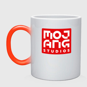 Кружка хамелеон с принтом Mojang Studios в Санкт-Петербурге, керамика | меняет цвет при нагревании, емкость 330 мл | Тематика изображения на принте: gamers | games | microsoft | minecraft | mojang | xbox | иллюстрация | логотип