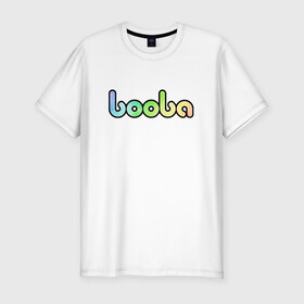 Мужская футболка хлопок Slim с принтом BOOBA LOGO | БУБА ЛОГО (Z) в Санкт-Петербурге, 92% хлопок, 8% лайкра | приталенный силуэт, круглый вырез ворота, длина до линии бедра, короткий рукав | baby | booba | buba | gnom | logo | буба | гном | гномик | детям | для ребенка | лого | логотип | мультик | ребенку