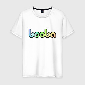 Мужская футболка хлопок с принтом BOOBA LOGO | БУБА ЛОГО (Z) в Санкт-Петербурге, 100% хлопок | прямой крой, круглый вырез горловины, длина до линии бедер, слегка спущенное плечо. | baby | booba | buba | gnom | logo | буба | гном | гномик | детям | для ребенка | лого | логотип | мультик | ребенку