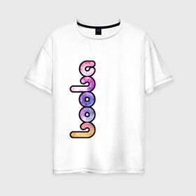 Женская футболка хлопок Oversize с принтом BOOBA LOGO | БУБА ЛОГО (Z) в Санкт-Петербурге, 100% хлопок | свободный крой, круглый ворот, спущенный рукав, длина до линии бедер
 | baby | booba | buba | gnom | logo | буба | гном | гномик | детям | для ребенка | лого | логотип | мультик | ребенку