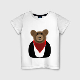 Детская футболка хлопок с принтом МИШКА С ИГОЛЬЧАТОЙ ШЕРСТЬЮ в Санкт-Петербурге, 100% хлопок | круглый вырез горловины, полуприлегающий силуэт, длина до линии бедер | bear | teddy | toy | медвед | мягкая | плюшевый