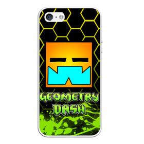 Чехол для iPhone 5/5S матовый с принтом Geometry Dash (Классика) в Санкт-Петербурге, Силикон | Область печати: задняя сторона чехла, без боковых панелей | dash | geometry | geometry dash | геометри десш | квадрат | мобильная игра | шеометри даш