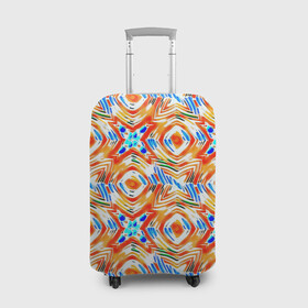 Чехол для чемодана 3D с принтом Летний абстрактный узор  в Санкт-Петербурге, 86% полиэфир, 14% спандекс | двустороннее нанесение принта, прорези для ручек и колес | абстрактный | детский | желтый | красочный узор | креативный | летний | пляжный | солнечный