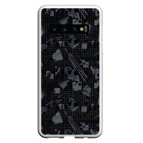 Чехол для Samsung Galaxy S10 с принтом Темный серый узор мемфис в Санкт-Петербурге, Силикон | Область печати: задняя сторона чехла, без боковых панелей | абстрактный | геометрический | детский | клетка | клетчатый узор | линии | мемфис | популярный | современный | темно черный | школьный