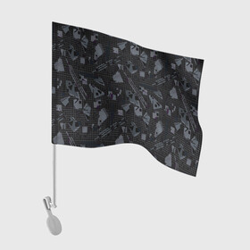 Флаг для автомобиля с принтом Темный серый узор мемфис в Санкт-Петербурге, 100% полиэстер | Размер: 30*21 см | абстрактный | геометрический | детский | клетка | клетчатый узор | линии | мемфис | популярный | современный | темно черный | школьный