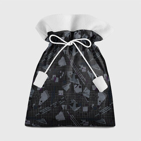 Подарочный 3D мешок с принтом Темный серый узор мемфис в Санкт-Петербурге, 100% полиэстер | Размер: 29*39 см | абстрактный | геометрический | детский | клетка | клетчатый узор | линии | мемфис | популярный | современный | темно черный | школьный
