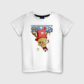 Детская футболка хлопок с принтом Тони Тони Чоппер One Piece в Санкт-Петербурге, 100% хлопок | круглый вырез горловины, полуприлегающий силуэт, длина до линии бедер | one piece | tony tony chopper | аниме | большой куш | ван пис | великий флот | вон пис | врач | любитель сладкой ваты | манга | ниндзя пирато минко самурайский альянс | пират | пираты соломенной шляпы