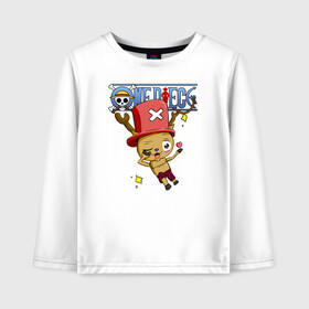Детский лонгслив хлопок с принтом Тони Тони Чоппер One Piece в Санкт-Петербурге, 100% хлопок | круглый вырез горловины, полуприлегающий силуэт, длина до линии бедер | one piece | tony tony chopper | аниме | большой куш | ван пис | великий флот | вон пис | врач | любитель сладкой ваты | манга | ниндзя пирато минко самурайский альянс | пират | пираты соломенной шляпы