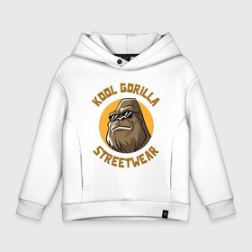 Детское худи Oversize хлопок с принтом Koll Gorilla Streetwear в Санкт-Петербурге, френч-терри — 70% хлопок, 30% полиэстер. Мягкий теплый начес внутри —100% хлопок | боковые карманы, эластичные манжеты и нижняя кромка, капюшон на магнитной кнопке | gorilla | koll gorilla | streetwear | горилла | обезьяна