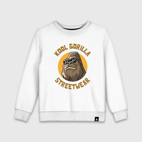Детский свитшот хлопок с принтом Koll Gorilla Streetwear в Санкт-Петербурге, 100% хлопок | круглый вырез горловины, эластичные манжеты, пояс и воротник | gorilla | koll gorilla | streetwear | горилла | обезьяна