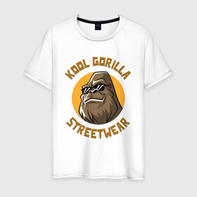 Мужская футболка хлопок с принтом Koll Gorilla Streetwear в Санкт-Петербурге, 100% хлопок | прямой крой, круглый вырез горловины, длина до линии бедер, слегка спущенное плечо. | Тематика изображения на принте: gorilla | koll gorilla | streetwear | горилла | обезьяна