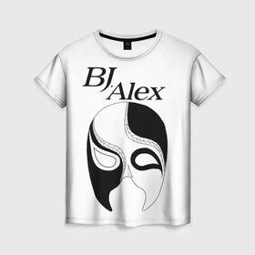 Женская футболка 3D с принтом Маска BJ Alex в Санкт-Петербурге, 100% полиэфир ( синтетическое хлопкоподобное полотно) | прямой крой, круглый вырез горловины, длина до линии бедер | alex | bj | bj alex | алекс | ан джи вон | аниме | дживон | маска | сенен ай | стример