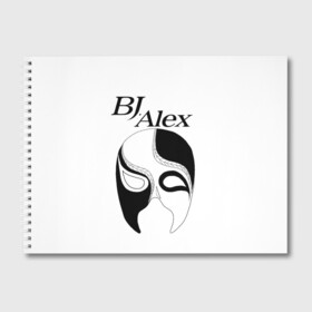 Альбом для рисования с принтом Маска BJ Alex в Санкт-Петербурге, 100% бумага
 | матовая бумага, плотность 200 мг. | alex | bj | bj alex | алекс | ан джи вон | аниме | дживон | маска | сенен ай | стример